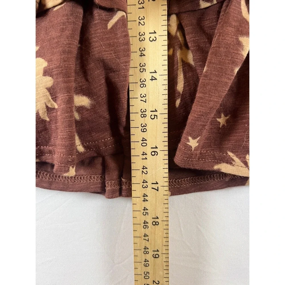 Torrid Womens‎ Mini Skirt Tiered Smocked Celestial Palm Tree Brown Size 0